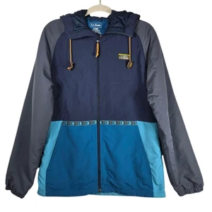 LL Bean Mountain Classic Jacket Men Small Blue Hooded Full Zip PrimaLoft Utility - Picture 1 of 12
