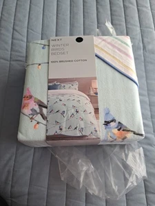 Next Winter Birds Brushed Cotton King Size Duvet Cover Set - Picture 1 of 7