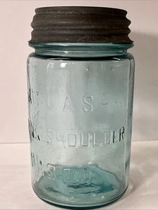 Amarillo-verde -ATLAS- Pinta de albañil de hombro fuerte con tapa de zinc/porcelana. LIMPIO - Imagen 1 de 8