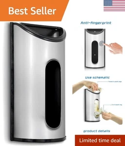Minimalistische Küche Müllbeutel Aufbewahrung Organizer - Silber Edelstahl Design - Bild 1 von 8
