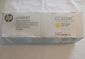 New Sealed Genuine HP CC532AC 304A Yellow Toner CP2025 CM2320 mfp Damaged Box - Picture 1 of 3