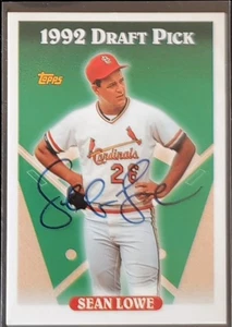 1993 TOPPS SEAN LOWE DRAFT PICK AUTOGRAPH #191 ST. LOUIS CARDINALS RC - Picture 1 of 2