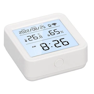 WiFi Temperature Humidity Detector LCD Voice APP Control Digital Thermometer - Picture 1 of 12