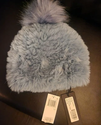 Jocelyn Women’s Periwinkle Blue Soft  Knit Faux Fur Pom Winter Hat One Size $85 - Image 1 of 4