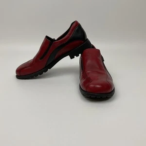 Zapatos cómodos sin cordones Munro American Caprice 9N de cuero rojo negro para mujer - Imagen 1 de 11
