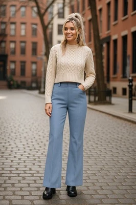 Banana Republic Wool blend High Waist Wide Leg Preppy pants tagged $130 sz 2 NWT - Image 1 of 4