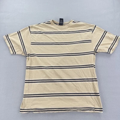 Camisa GAP Para Hombre Grande Beige Azul Rayas Informal Manga Corta Cuello Redondo Algodón Foto 1 de 4