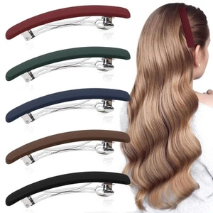 5 Pcs Matte French Hair Barrettes Clips Thin Fine Short Medium Non-Slip - Picture 1 of 7