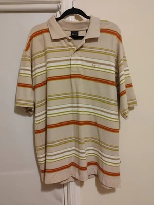 Camisa polo Kani dorada XXL a rayas manga corta para hombre Foto 1 de 3