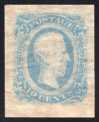 Confederate, CSA #12a (AD) 10¢ Milky Blue, Mint-OG-NH, Great Color, Sound! - Image 1 of 2