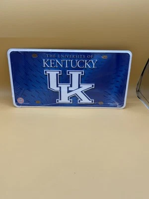 Placa de licença Kentucky Wildcats metal etiqueta de carro automática azul 6" X 12" Rico NCAA  - Imagem 1 de 3