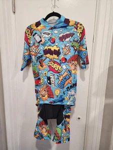 Maglia ciclismo uomo e bavaglino pantaloncini abbigliamento bici strada set nuovo grande divertente - Foto 1 di 18