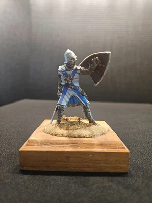 San Petersburgo 54mm metal "CABALLERO (azul/blanco) sobre base de madera"...¡OOP! Foto 1 de 2