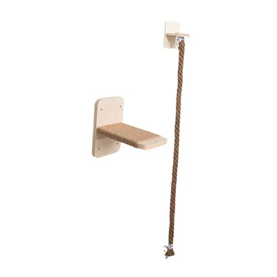 Cat Wall Shelf Scratch Post Kitty with Scratching Rope for Lounging Playing - Image 1 of 4