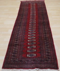 Oriental HALL RUNNER Carpet Rug Hand Made Wool Vintage Bokhara 7ft 11" x 2ft 7" - Picture 1 of 11