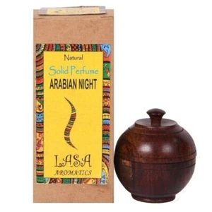 Lasa Arabian Night Natural Solid Perfume Body Musk Aromatics Wooden Jar- 6g