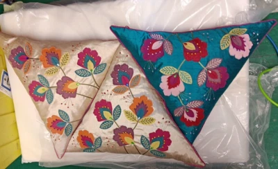 Triangle Cushions Paoletti flowers   flower design  Paoletti cushions  - Image 1 of 4
