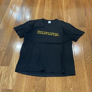 Vintage 80s Don’t Start With Me Black Funny T-Shirt Jerzees Herren Gr. L - Bild 1 von 6