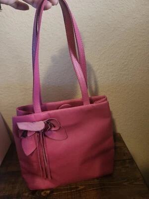 Bolsa Paolo Masi couro rosa com flor  - Imagem 1 de 4