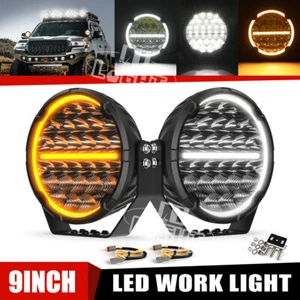 Pair 9" inch 640W LED Work Lights DRL Spot Beam Offroad Driving Fog Lamp Truck - Picture 1 of 14