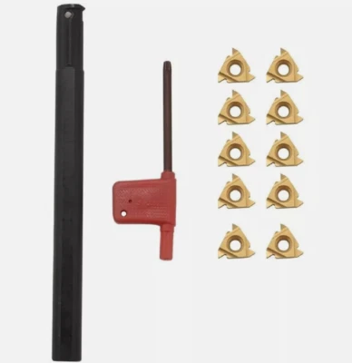 1/2 Inch Lathe Threading Boring Bar with 10Pcs 16IR AG60 Internal Threading CaK6 - Image 1 of 2