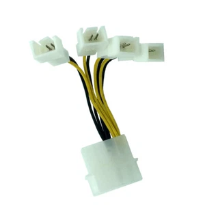 Fan Splitter 4-Pin 4Pin Molex to 3-Pin 3Pin Cable Cord Adapter Connector - Picture 1 of 3