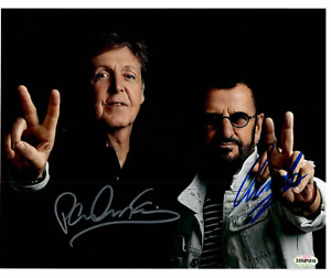 Beatles Starr McCartney Autographed 8 x 10 Photo COA TTM Hologram 23G01015