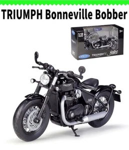 Welly 1/12 Triumph Bonneville Bobber Motorcycle Diecast Model Bike Toy BOX NEW - Picture 1 of 15