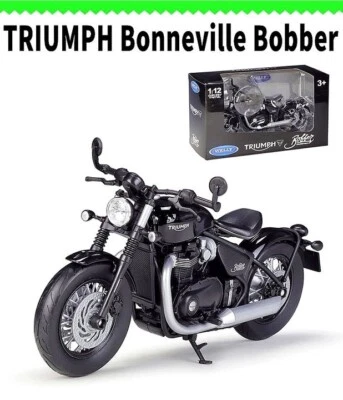 Welly 1/12 Triumph Bonneville Bobber Motorcycle Diecast Model Bike Toy BOX NEW - Image 1 of 4