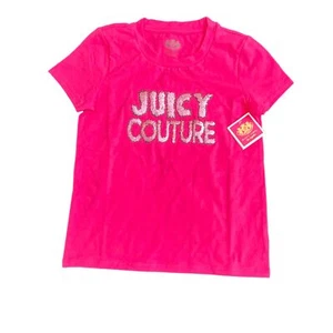 juicy couture girls dragonfruit top shirt short sleeve crew neck size 8 new - Picture 1 of 9