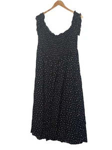 NWT Forever 21 Women’s Dress Peasant style summer dress black polka dot Size 3x - Picture 1 of 10