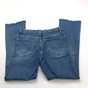 Free People Straight Crop 27 (passt 27W 27L) Mid Rise Denim Raw Hem Cut Off Jeans - Bild 1 von 9