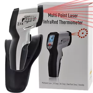 Multi Laser Infrared Kontaktlos Thermometer Pyrometer -50..500 °C Feuchtemessung - Bild 1 von 9