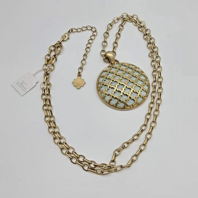 Collar Retirado Lia Sophia MARRAKECH - Colección Kiam, Oro y Amazonita 32-35" Foto 1 de 4