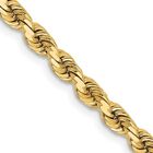 14K Yellow Gold 3.75Mm Rope Chain Necklace 26" For Women Men