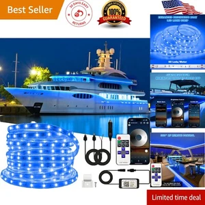 50FT Waterproof Marine LED Strip Lights with Remote, Pontoon Boat Lights App Con - Picture 1 of 9