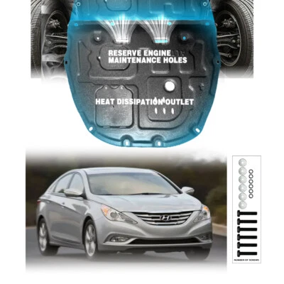 Protectores contra salpicaduras debajo del motor guardabarros delantero para Hyundai Sonata 2012-2013 Foto 1 de 4