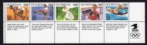 Scott #2496-2500a Olympian Eagle & Description Strip (Block) of 5 Stamps - MNH - Picture 1 of 1