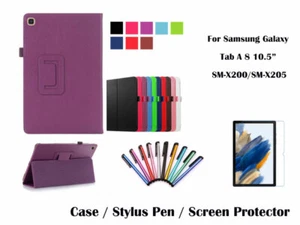 For Samsung Galaxy Tab A 8 10.5(2021) Flip PU Leather Smart Case Cover X200 205 - Picture 1 of 9