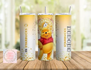 Winnie The Pooh Coffee Brand 20oz Skinny Tumbler Stainless Steel Hot Cold Drink - Picture 1 of 3