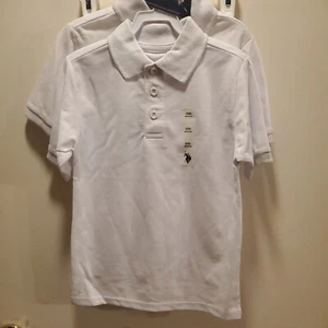 Girls School Uniforms Girls sz M 5/6 White Top Collar Polo 2 shirts - Picture 1 of 5