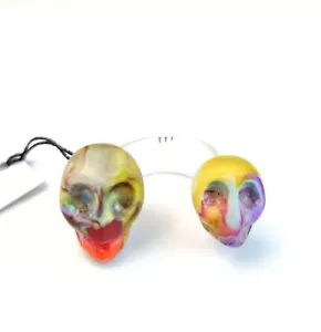 Sobral Cranio Double Skull Colorful Pollock Open Style Artist Made Ring Sze 9.25 - Picture 1 of 5