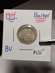๐1914 Barber Dime Silver BU+ Choice - Picture 1 of 3