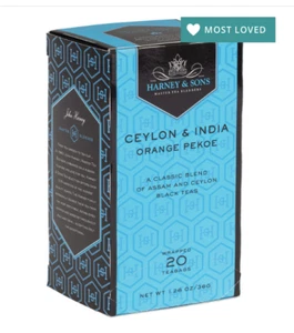 HARNEY CEILÁN E INDIA también conocido como NARANJA PEKOE Té 20 quilates bolsas de té en caja - Imagen 1 de 1