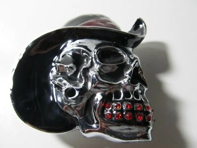 Cowboy Skull Belt Buckle Scary Biker Face Skeleton Pirate  - Image 1 of 3