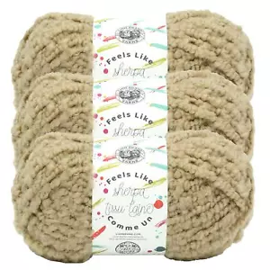 (3 Pack) Lion Brand Yarn 161-123AC Feels Like Sherpa Yarn, Elmwood - Picture 1 of 7