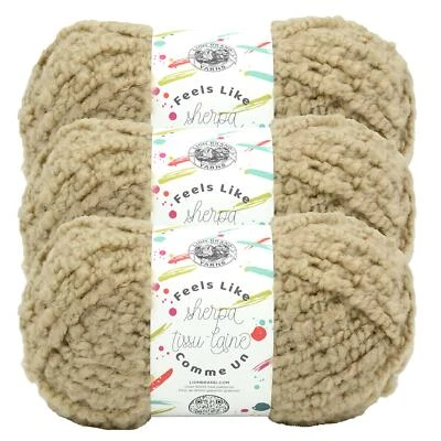 (3 Pack) Lion Brand Yarn 161-123AC Feels Like Sherpa Yarn, Elmwood - Image 1 of 4