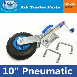 Ark 10" Trailer Pneumatic Jockey Wheel U-Bolts Style JWN10SUP - Picture 1 of 6