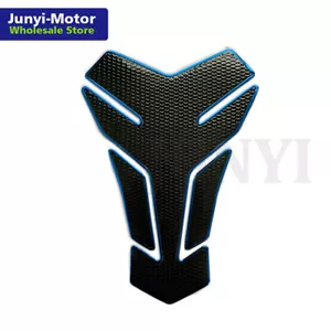 Motorcycle 3D Gas Fuel Tank Pad Protector Sticker Grip Fairing Decal Chrome Blue - Picture 1 of 1