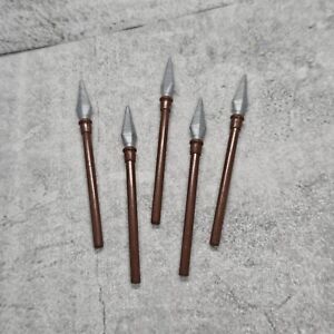 5pack Spear Blocks Weapons Accessories for Minifigures c7sp03 Brown Gray